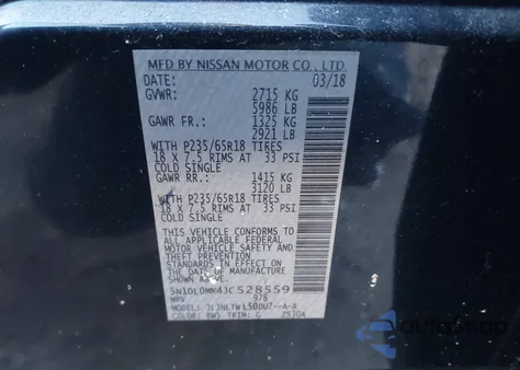 2018 Infiniti Qx60 из США, поврежденный, VIN 5N1DL0MM4JC528559